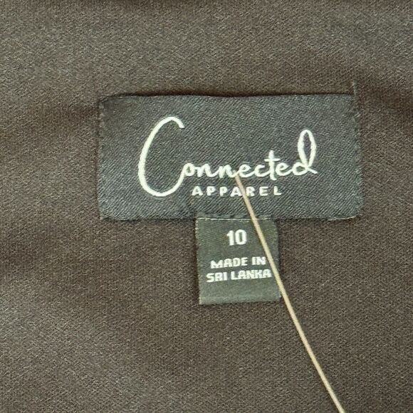 Connected Apparel Women's Black & White Polka Dot V Neck Knit Dress Sz. 10 NEW - Picture 5 of 5